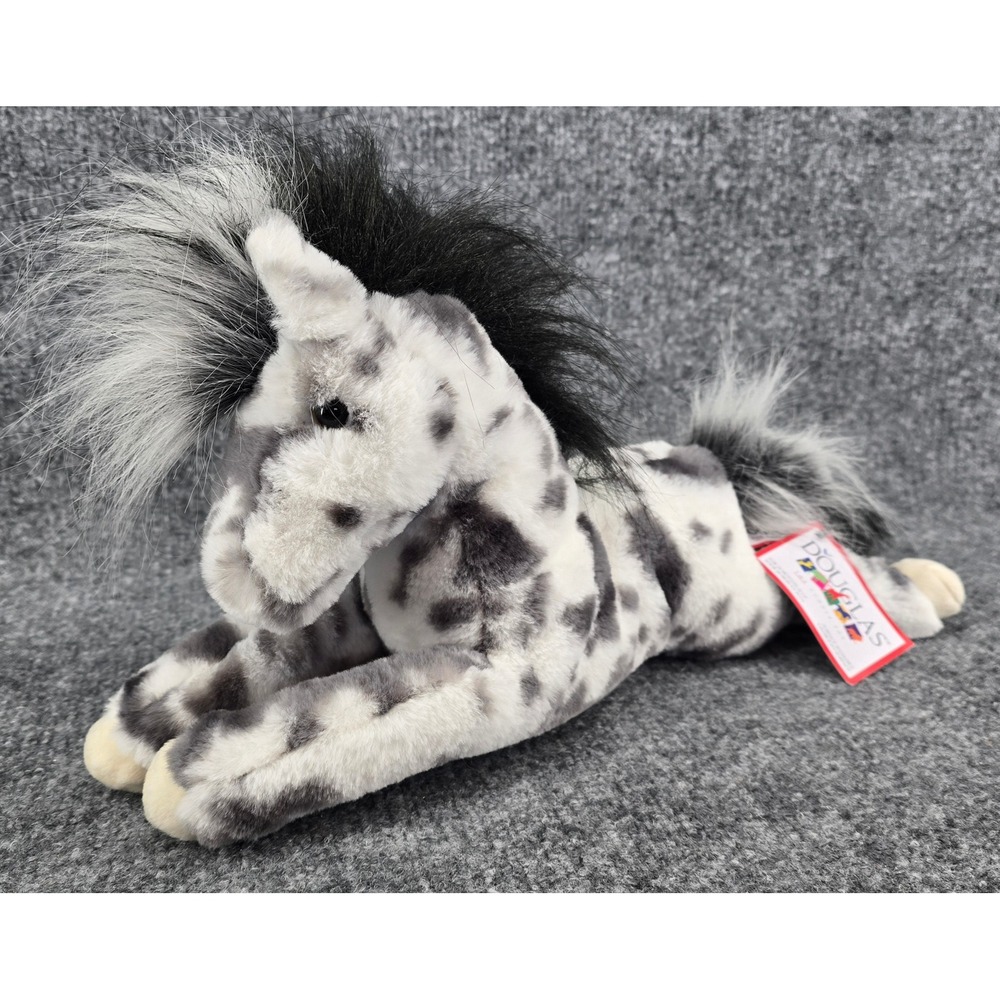 Douglas Cuddle Toys Starsky Appaloosa Horse Plush Gray Spotted 15" Soft NWT